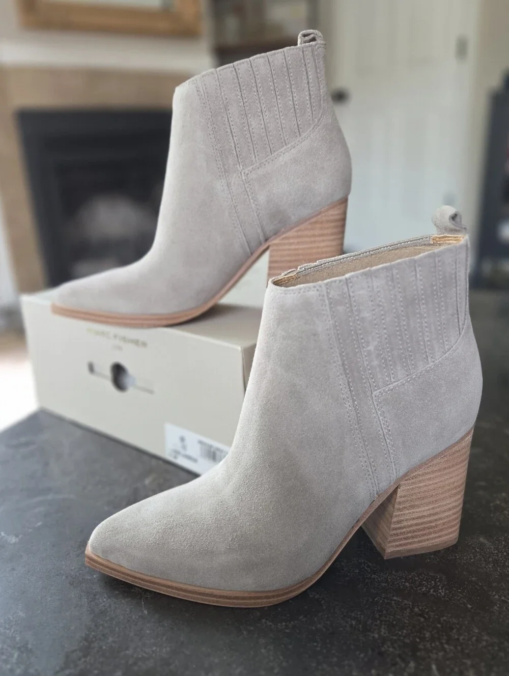 Marc Fisher - 6 - Orlanda Med. Gray Suede Booties - NEW IN BOX